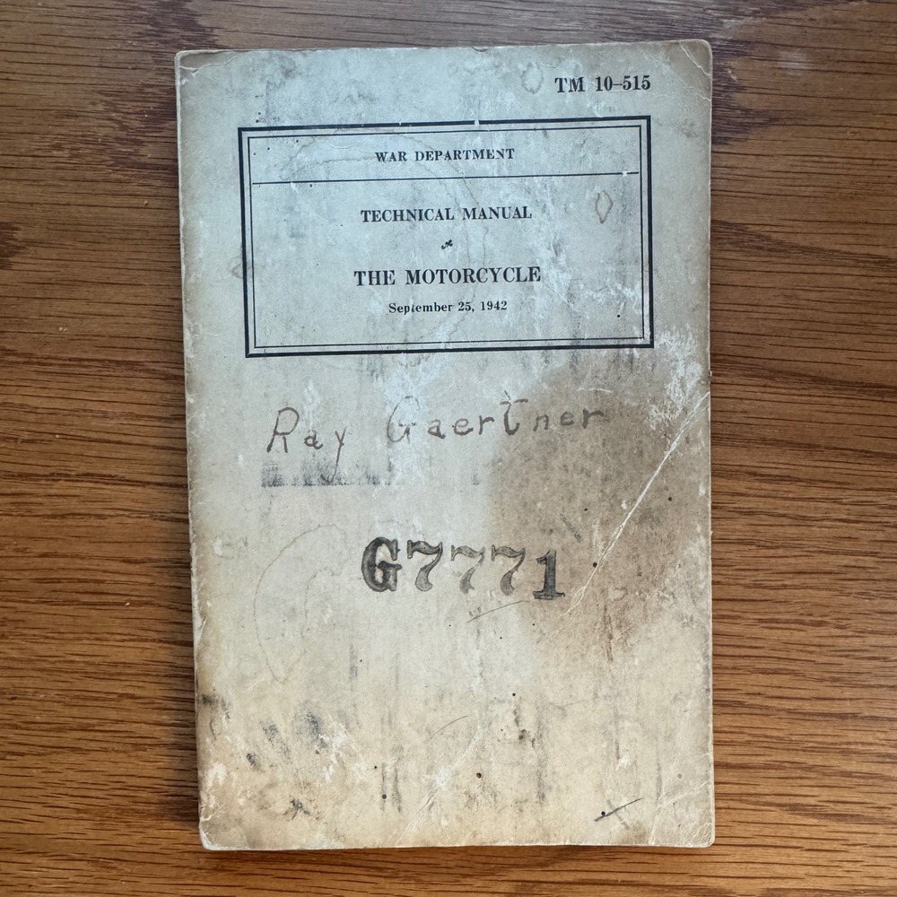 1942‎ TM 10-515 Motorcyle US Military Manual Harley Davidson Indian motorcycle
